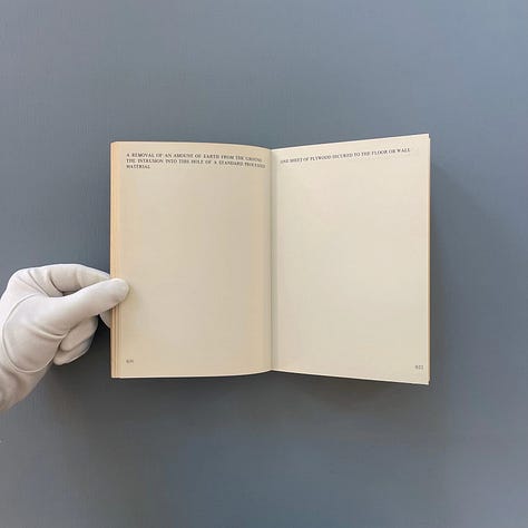 Lawrence Weiner: Works, Anatol AV und Filmproduktion, Hamburg, 1977 [Saint-Martin Bookshop, Bruxelles-Brussel. © Lawrence Weiner]