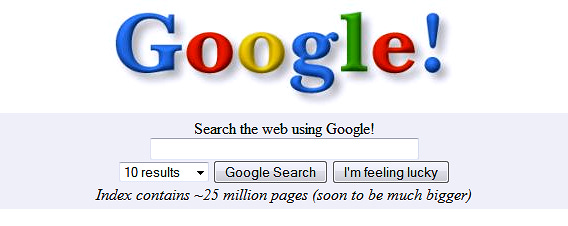 The original Google website from 10 years ago - Pingdom The original Google website from 10 years ago - Pingdom