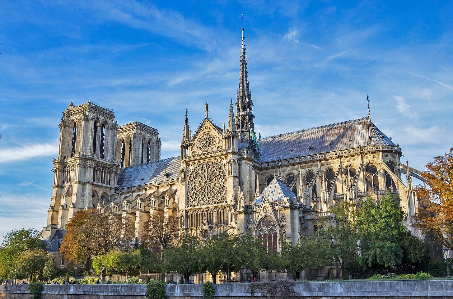 The towers of Notre Dame de Paris, visible in the background of the painting The towers of Notre Dame de Paris, visible in the background of the painting