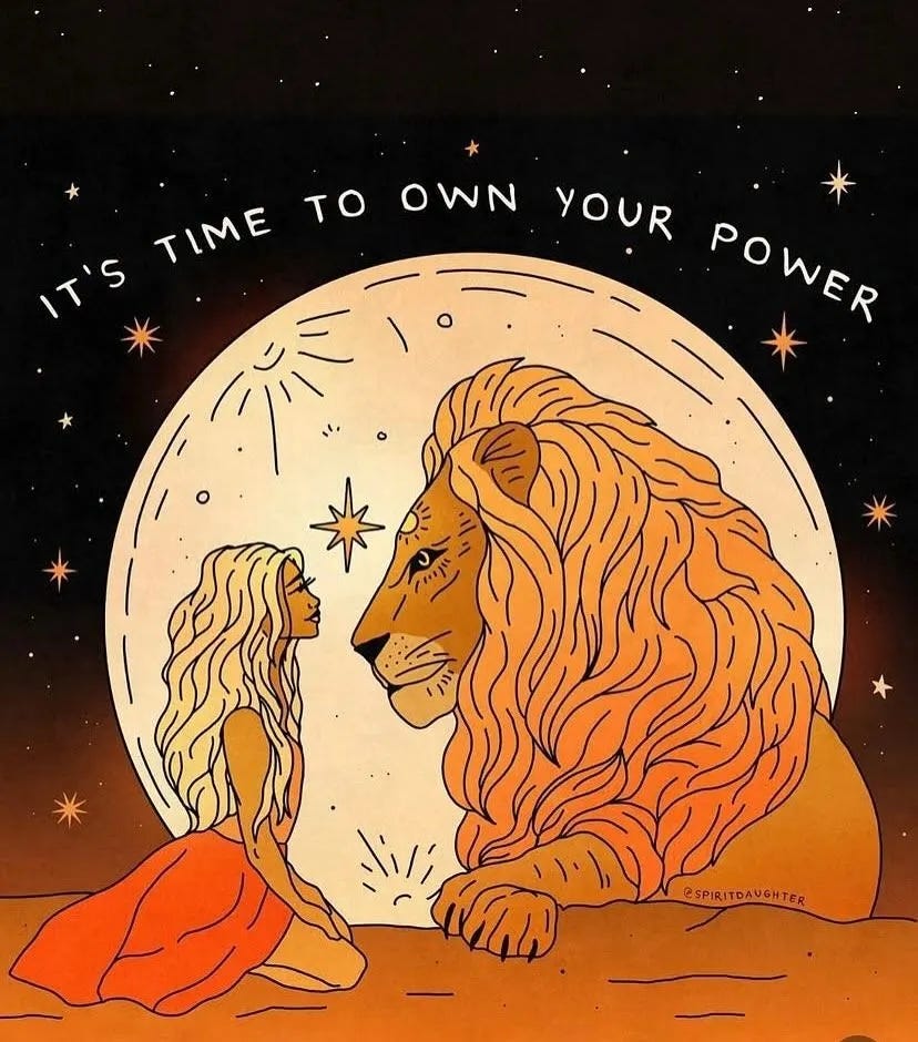 IT'S TIME TO OWN YOUR POWER WITH A GIRL AND LION FOR THE POWERFUL 8/8 LIONSGATE PORTAL