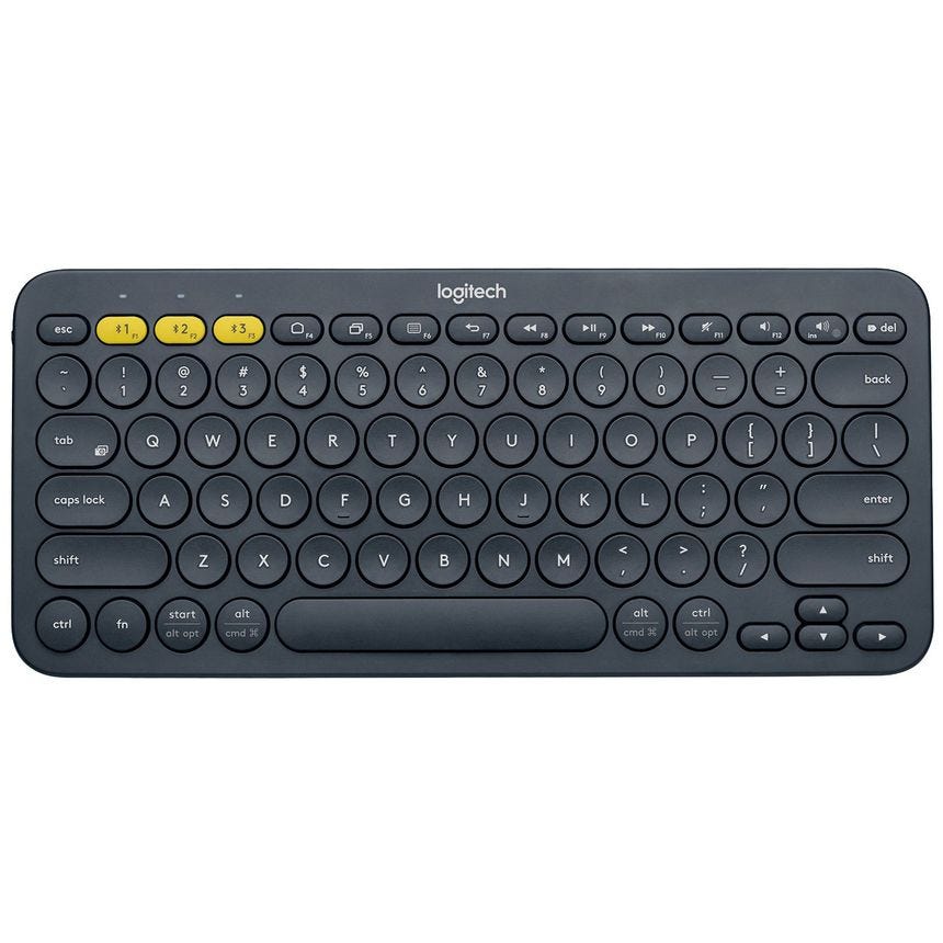 Logitech K380 79-Key Compact Multi-Device Wireless Bluetooth v3 Keyboard - Gray (Renewed)