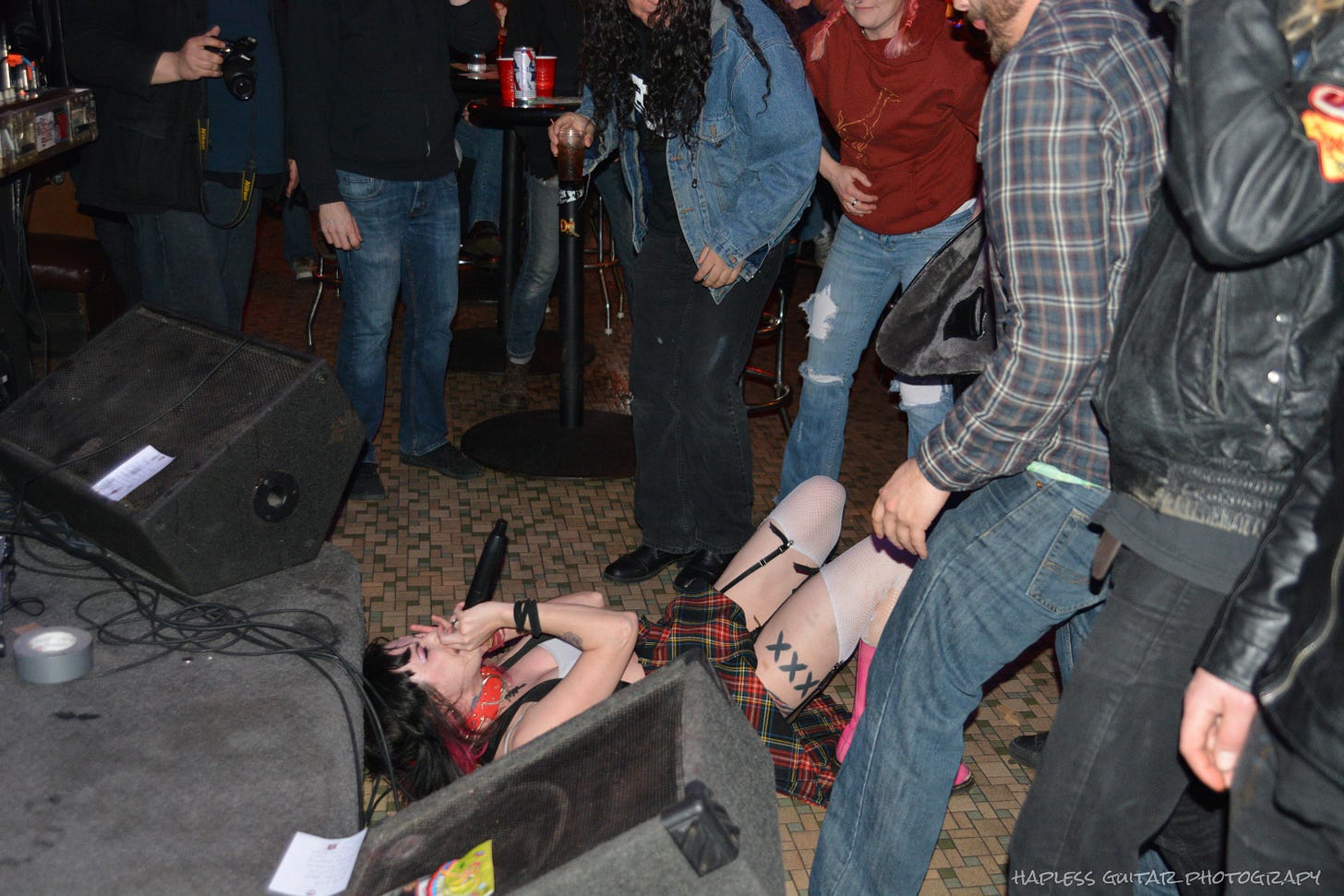 Kelly Chelston of Cincinnati’s punk band Tiger Sex. This picture is from he post Christmas set during the Melody Inn’s Punk Rock Night show. Kelly Chelston of Cincinnati’s punk band Tiger Sex. This picture is from he post Christmas set during the Melody Inn’s Punk Rock Night show.
