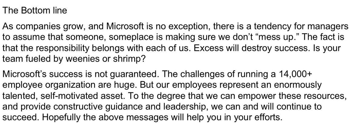 The Bottom line As companies grow, and Microsoft is no excep