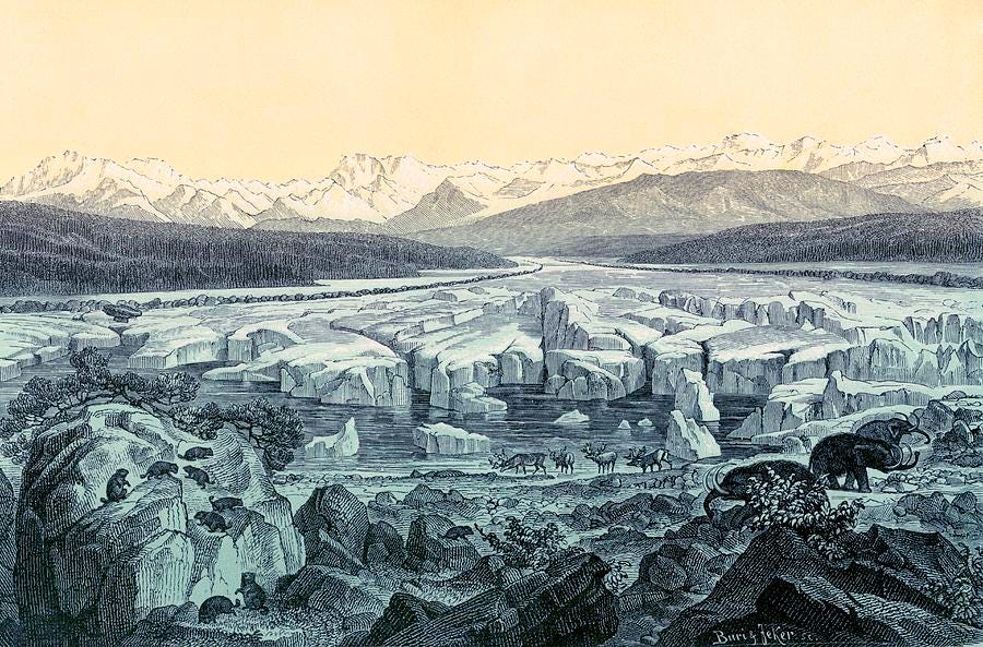 Ice Age, Historical Artwork by Dr Juerg Alean / Science Photo Library
