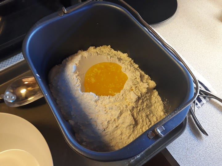 Before and after melted butter is added