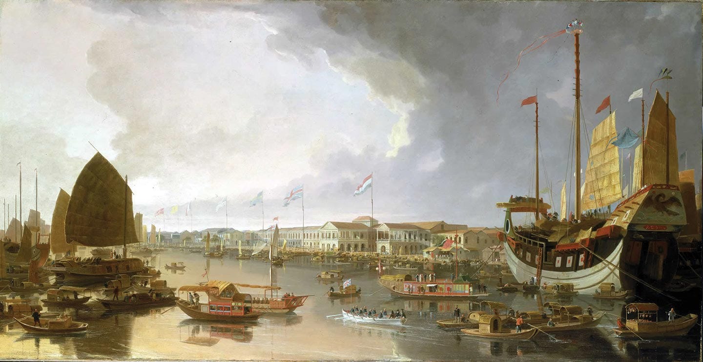 A view of the European trading hub in Guangzhou, China.