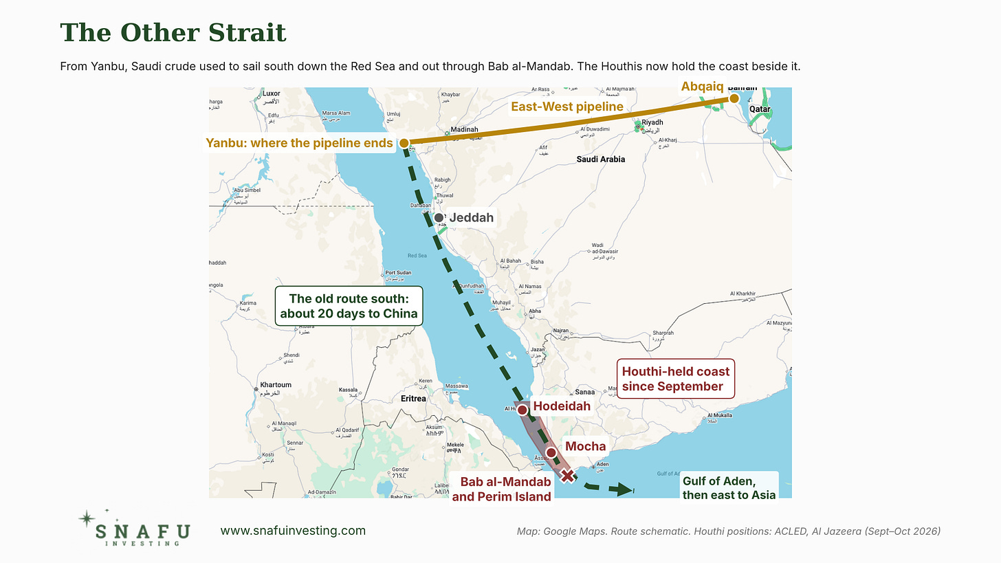 SNAFU Investing. Red Sea tanker route map SNAFU Investing. Red Sea tanker route map