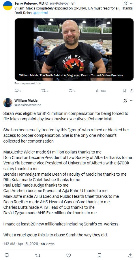 Makis's insane rants on Sarah Rayner