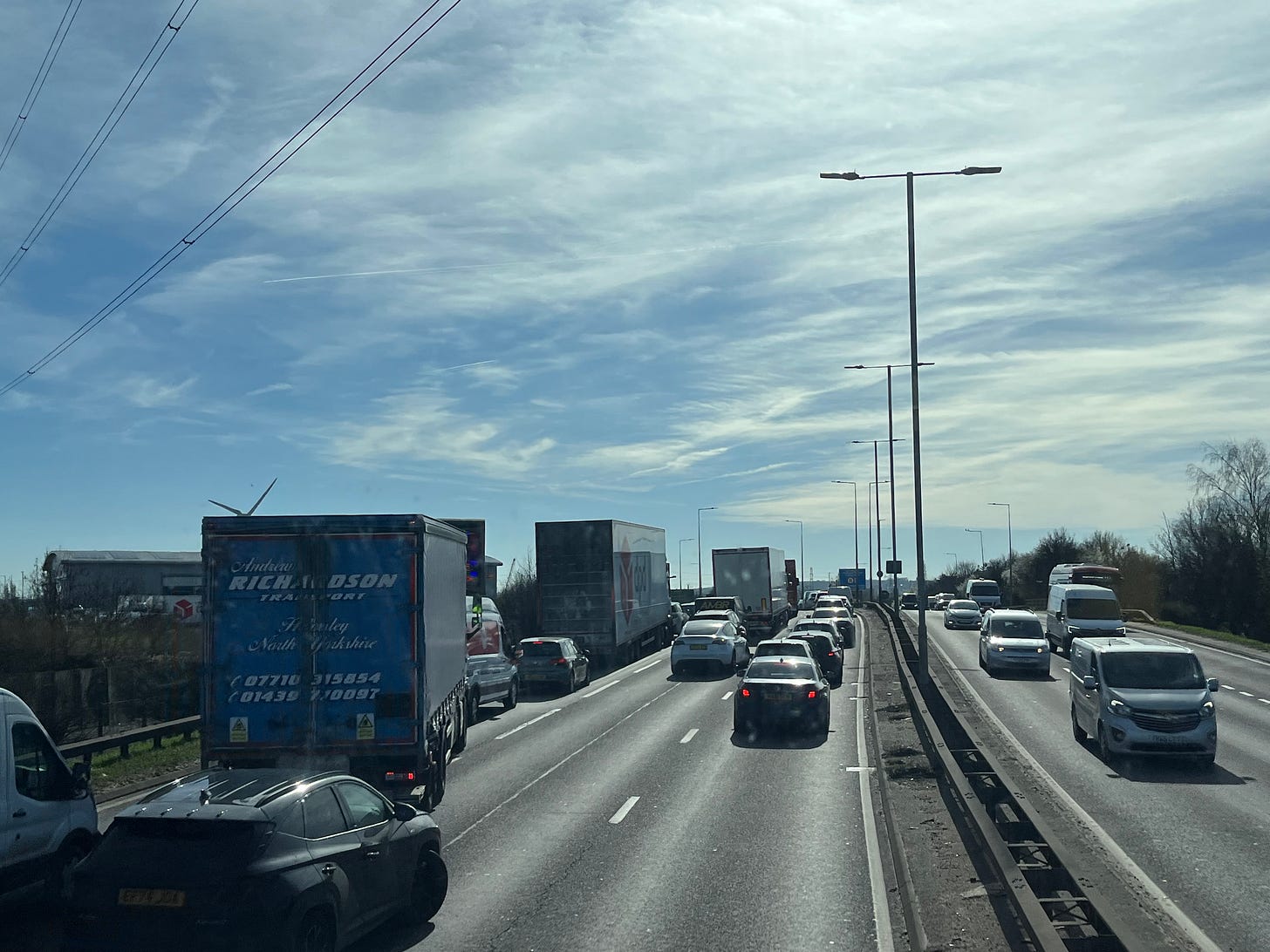 Photo showing queueing traffic on the North Circular.