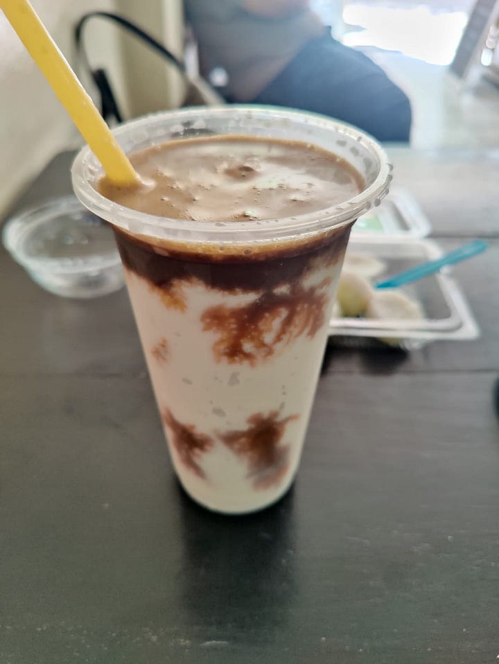 going DIY coconut coffee w/ espresso + young coconut smoothie + bonus khanom thuai for a coconut concurrenace /