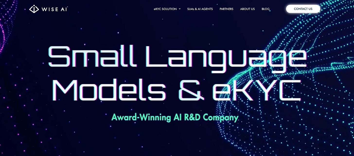 Screenshot of Wise AI Home Page