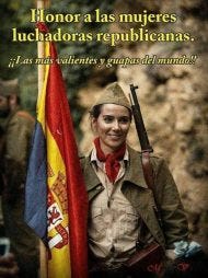 Female volunteer against The bombing of Guernica