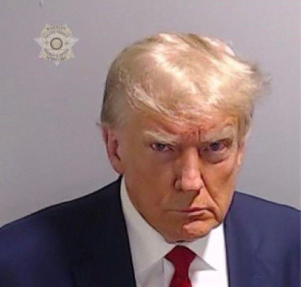 Donald Trump's mugshot.