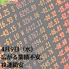 4月9日（水）広がる業績不安、株連鎖安