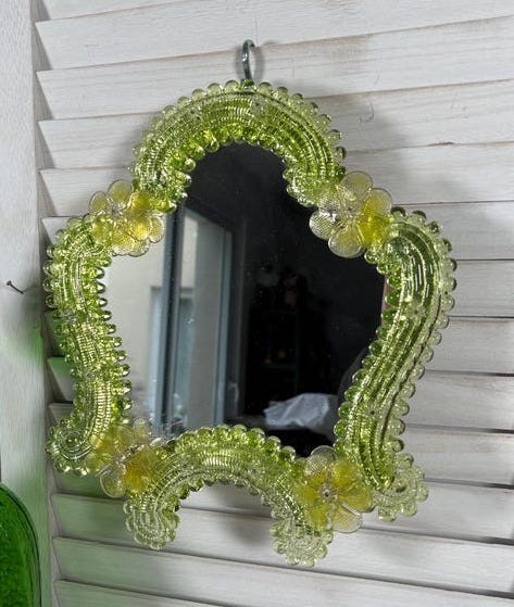 Antique Murano Glass Venetian Mirror Wall Mirror Shabby Table Mirror Home Deco Vintage Boudoir