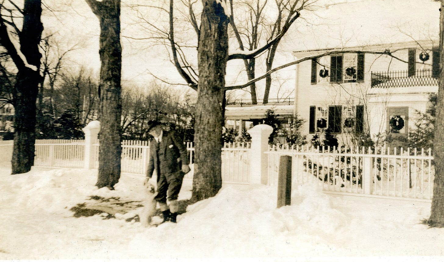 James C. Barr with his dog