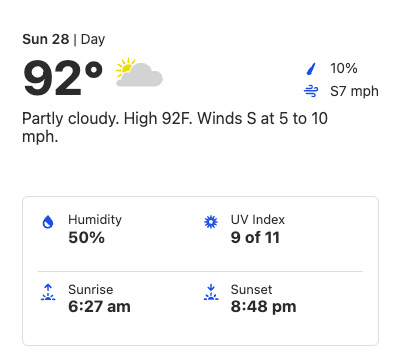 weather.com weekend forecast for columbus, ohio sunday 7/28