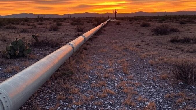 Natural Gas pipeline in West Texas created by Grok on X