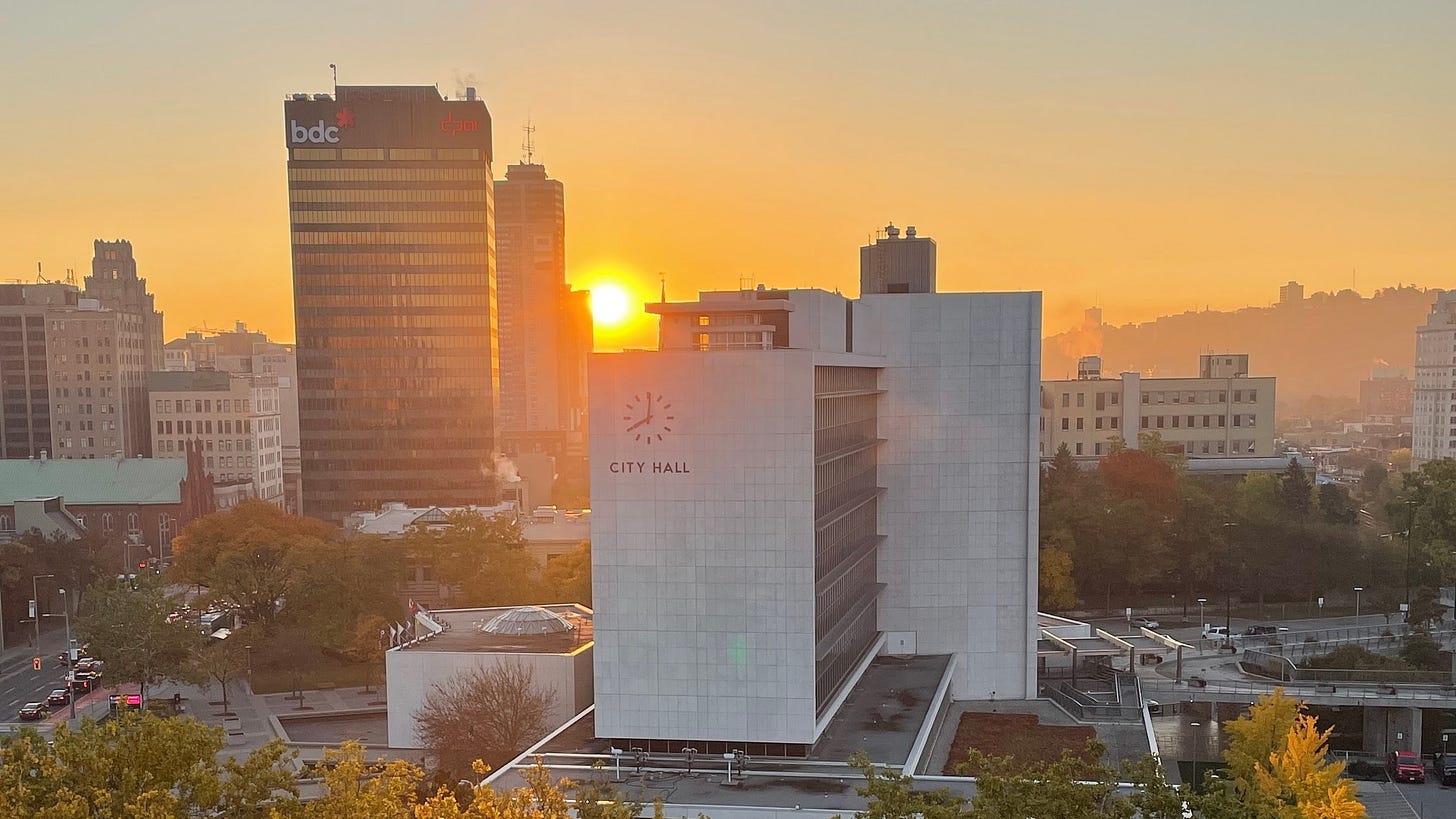 City Hall on the morning of Election Day - October 24, 2022