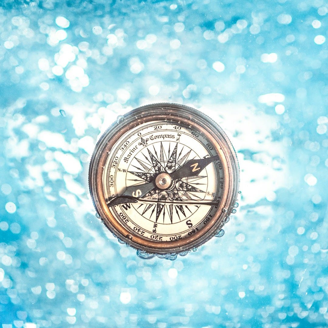 round gold-colored compass round gold-colored compass