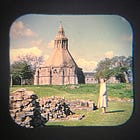 Among the ruins at Glastonbury Abbey