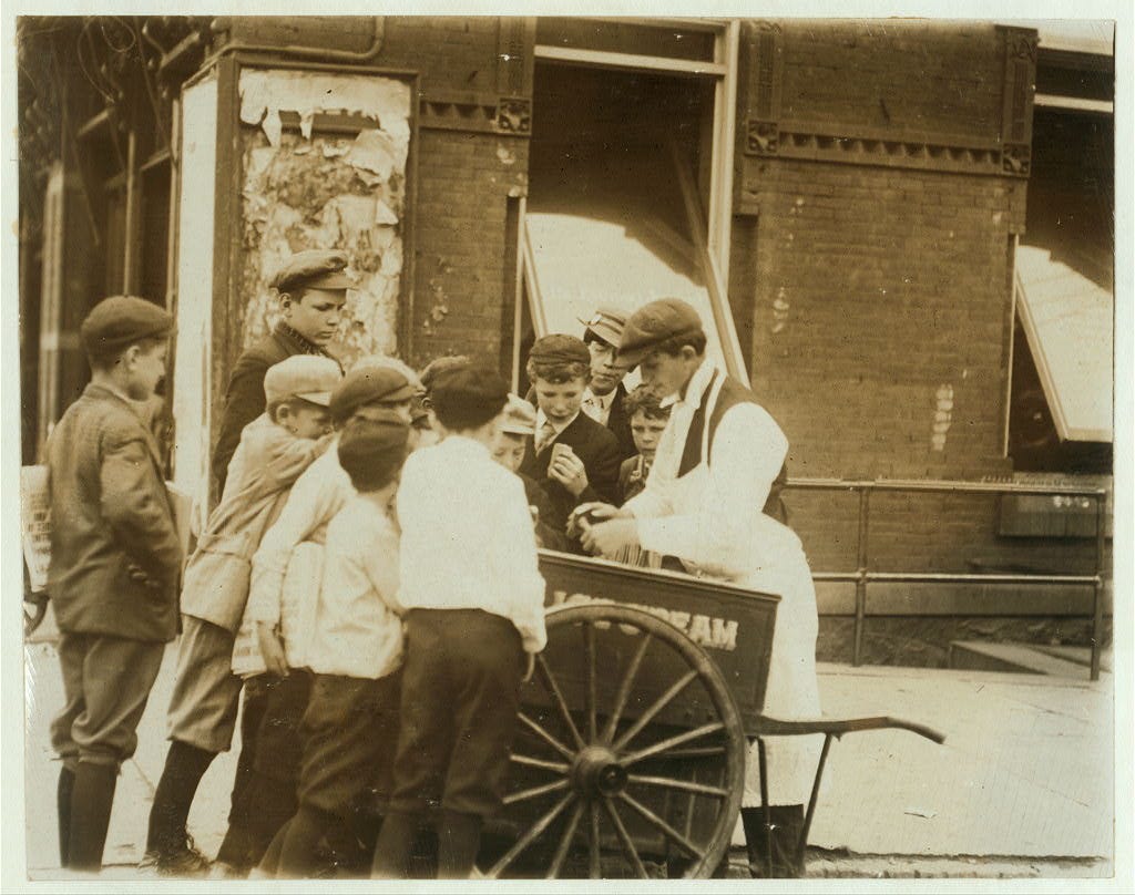 19th century ice cream street vendor