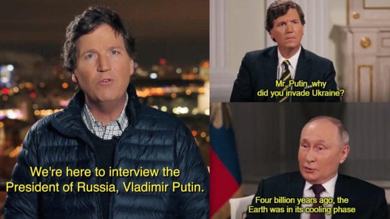 Why Are People Making Jokes About Vladimir Putin Giving Tucker Carlson A History Lesson? The Viral Interview, 'Tucker Carlson Day' And Its Memes Explained | Know Your Meme Why Are People Making Jokes About Vladimir Putin Giving Tucker Carlson A History Lesson? The Viral Interview, 'Tucker Carlson Day' And Its Memes Explained | Know Your Meme
