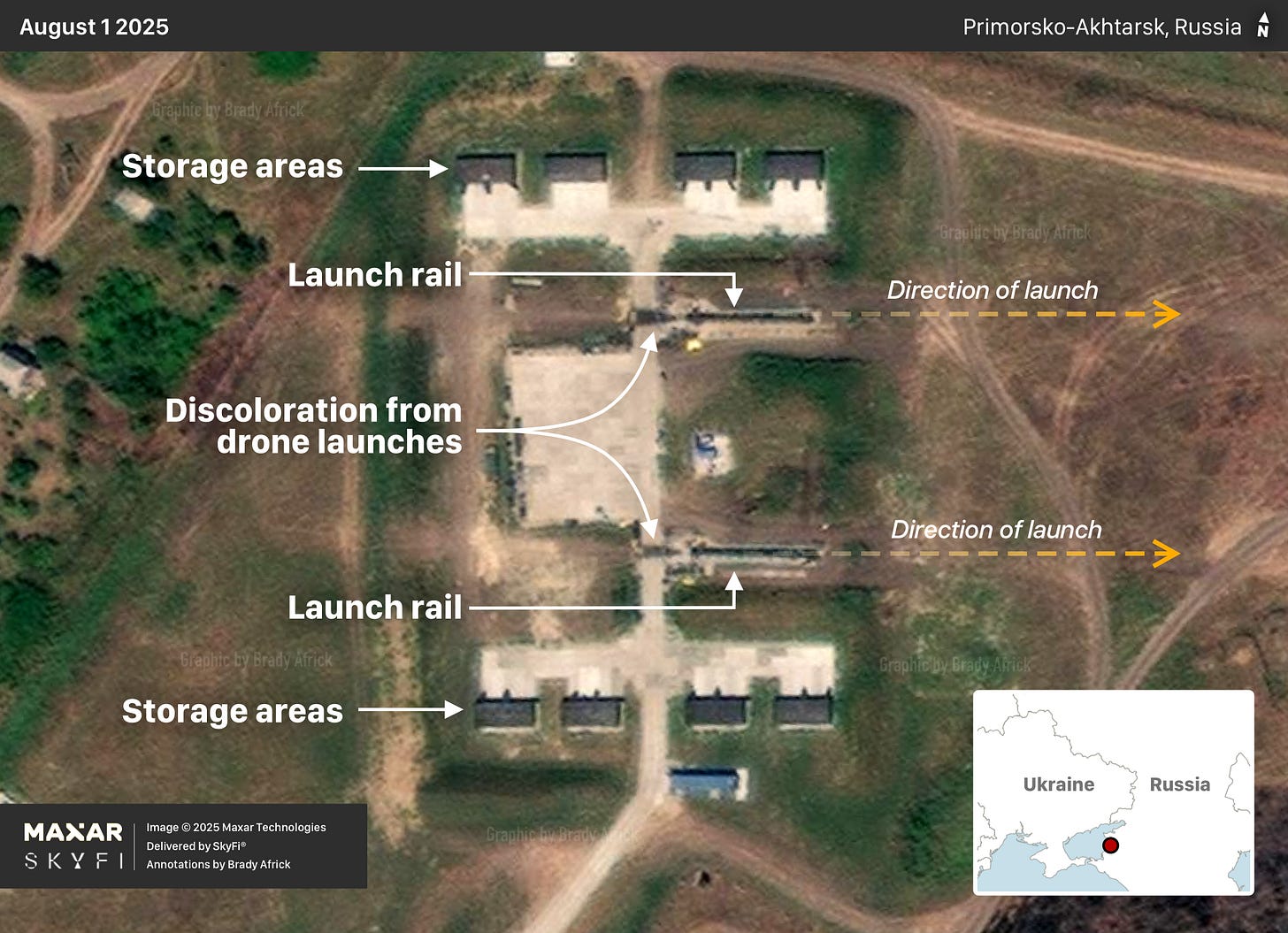 Image © 2025 Maxar Technologies | Delivered by SkyFi® | Annotations by Brady Africk Image © 2025 Maxar Technologies | Delivered by SkyFi® | Annotations by Brady Africk