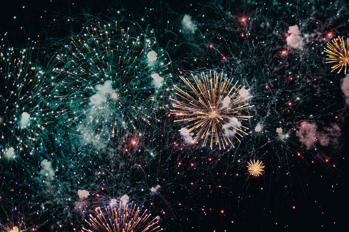 Free Green and Brown Fireworks Display Stock Photo Free Green and Brown Fireworks Display Stock Photo