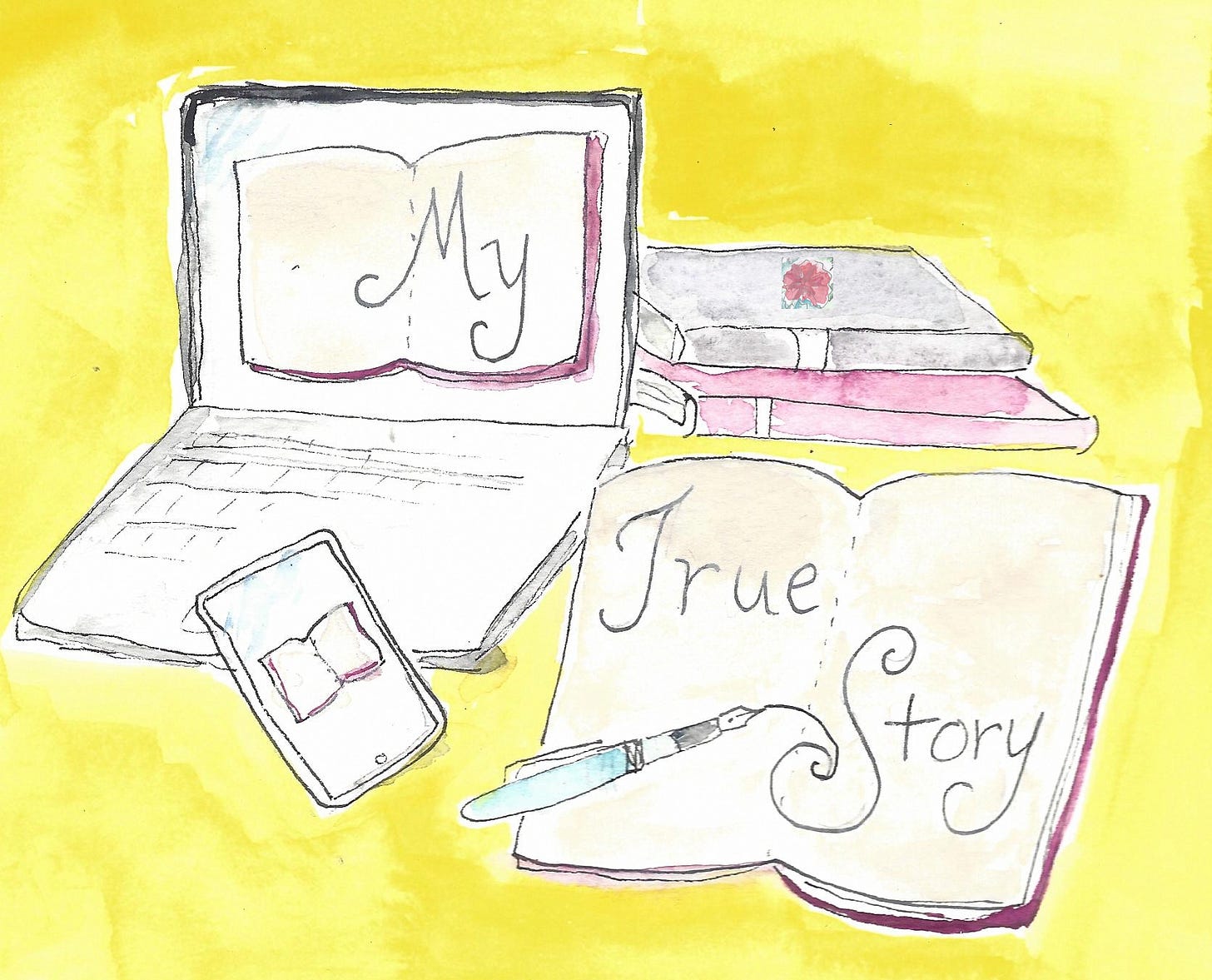 computer or pen writing diaries