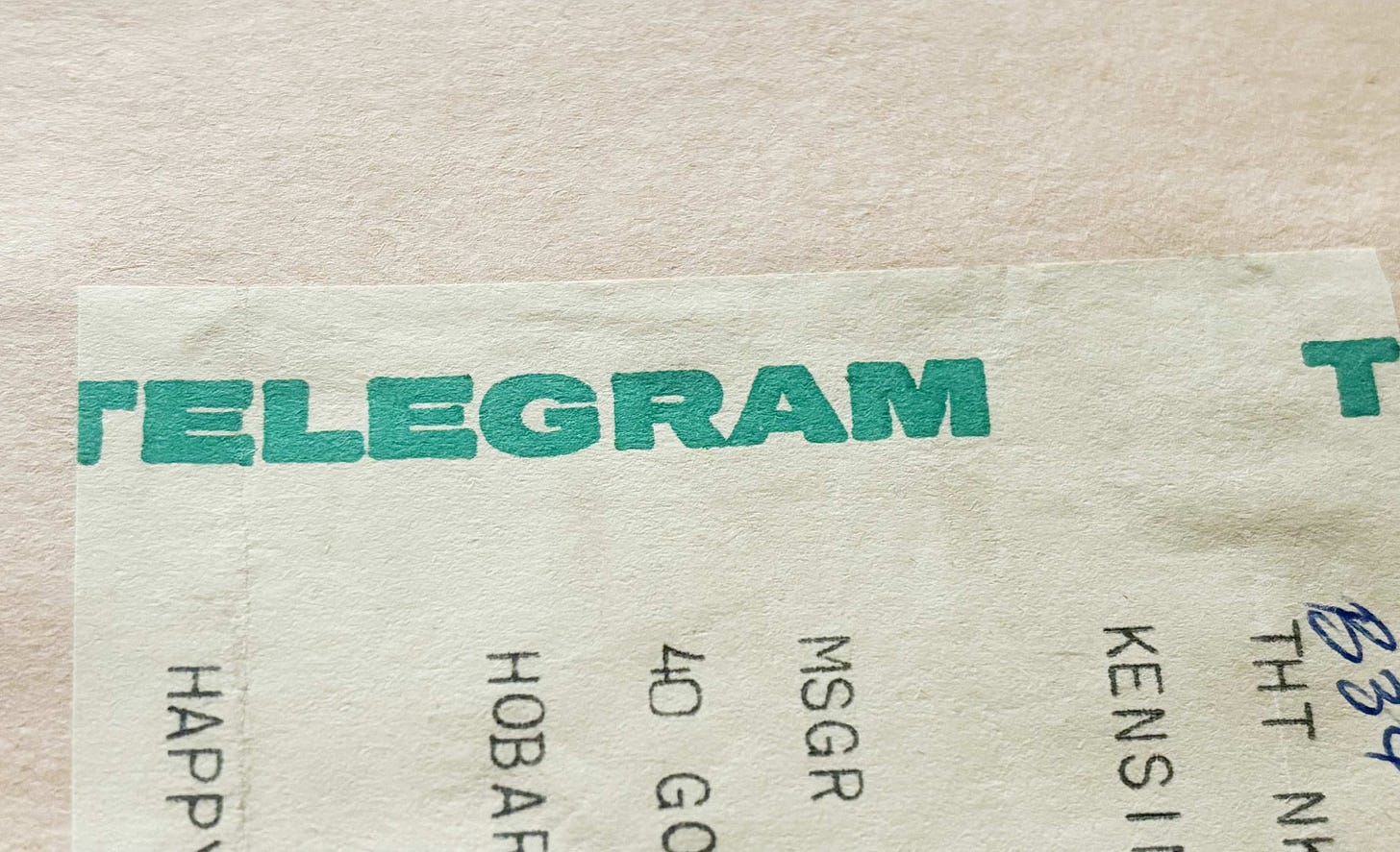 [1978] Message from the past: a telegram that crossed the globe