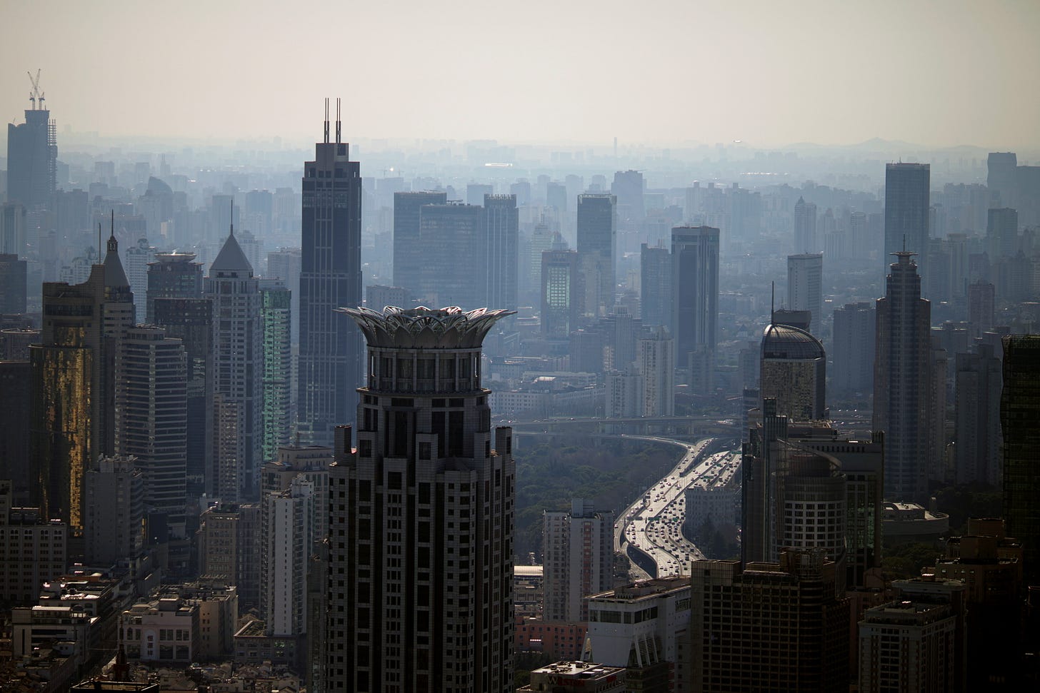 View of the city skyline in Shanghai