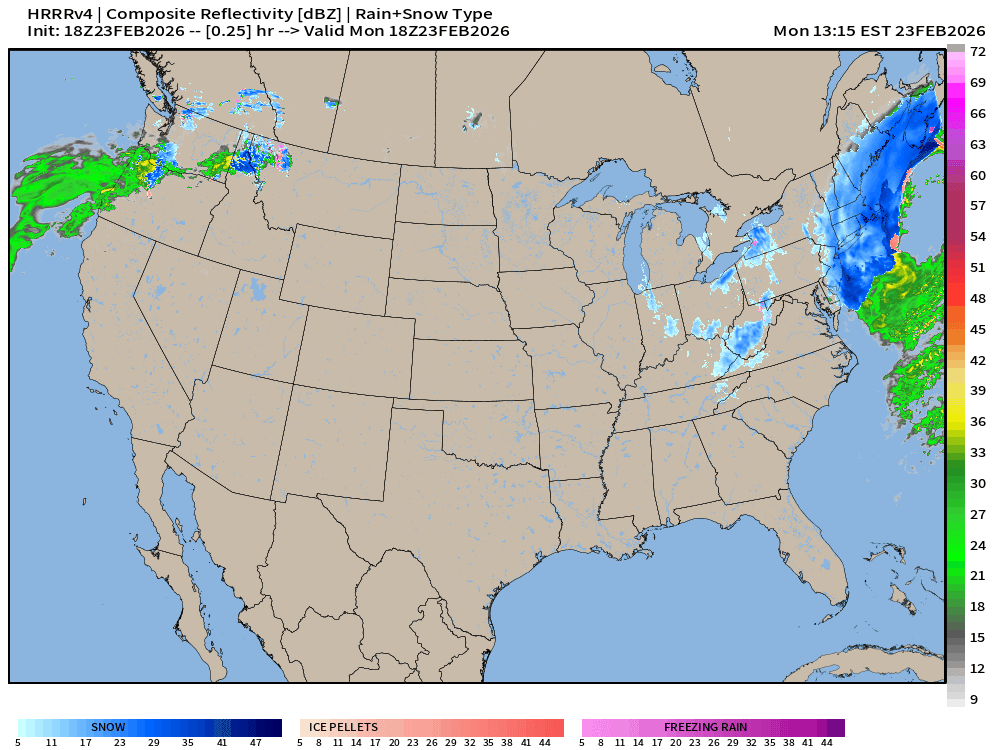 February 23, 2026 Monday Winter Weather - by Dr. Ryan Maue