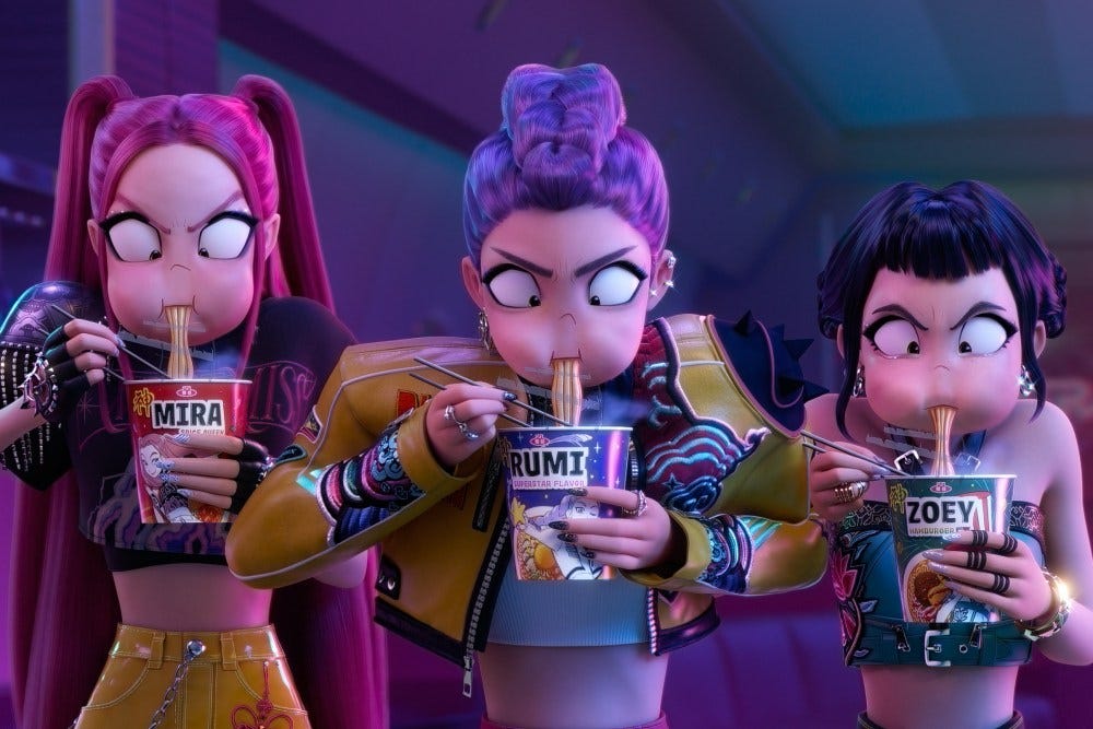 KPOP DEMON HUNTERS - When they aren't selling out stadiums, Kpop superstars Rumi, Mira and Zoey use their secret identities as badass demon hunters to protect their fans from an ever-present supernatural threat. Together, they must face their biggest enemy yet – an irresistible rival boy band of demons in disguise. ©2025 Netflix