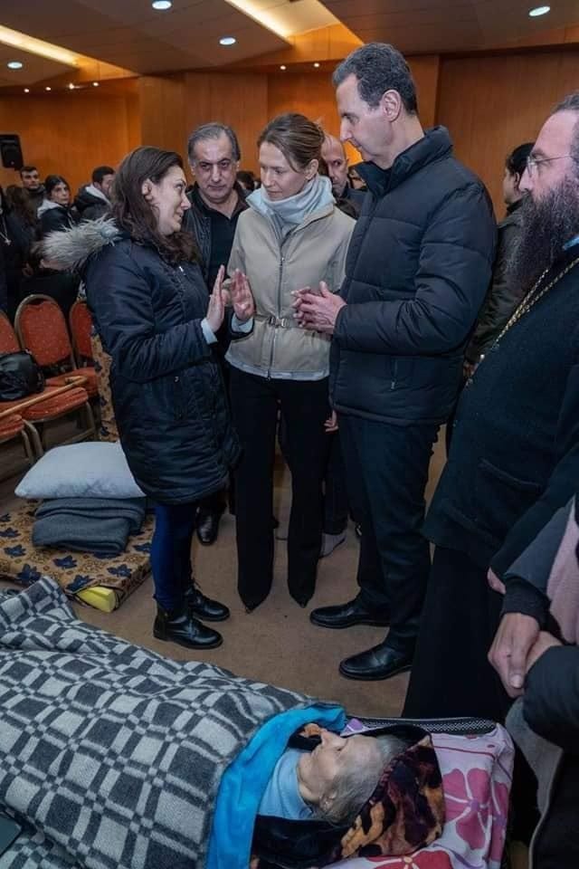 Το προεδρικό ζεύγος στο ελληνορθόδοξο Μητροπολιτικό Ναό Προφήτη Ηλία στο Χαλέπι