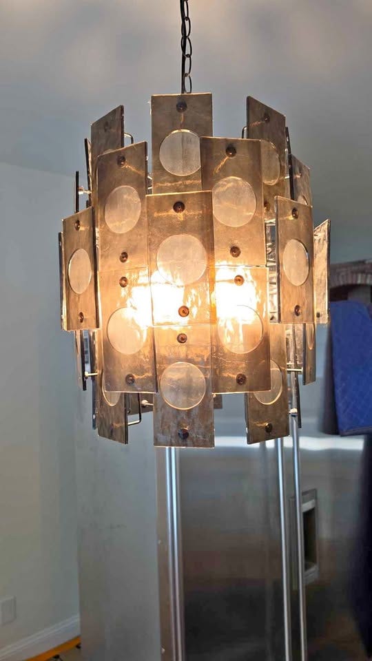 Product photo of 1970s Vintage Glass Swag Lamp