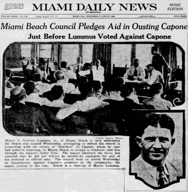 Headline in the Miami Daily News on June 27, 1928. Courtesy of Newspapers.com