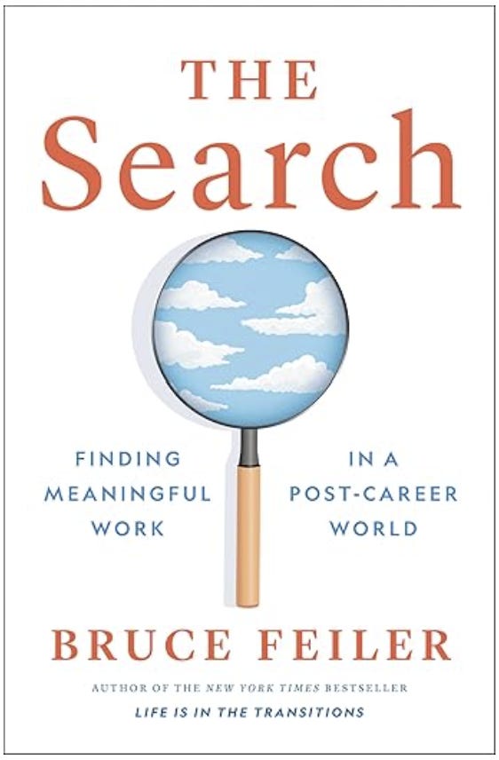 Front cover of the book "The Search: Finding Meaningful Work in a Post-Career World" by Bruce Feiler
