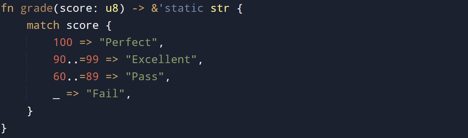 Match Control Flow in Rust and Pattern Matching Mechanics