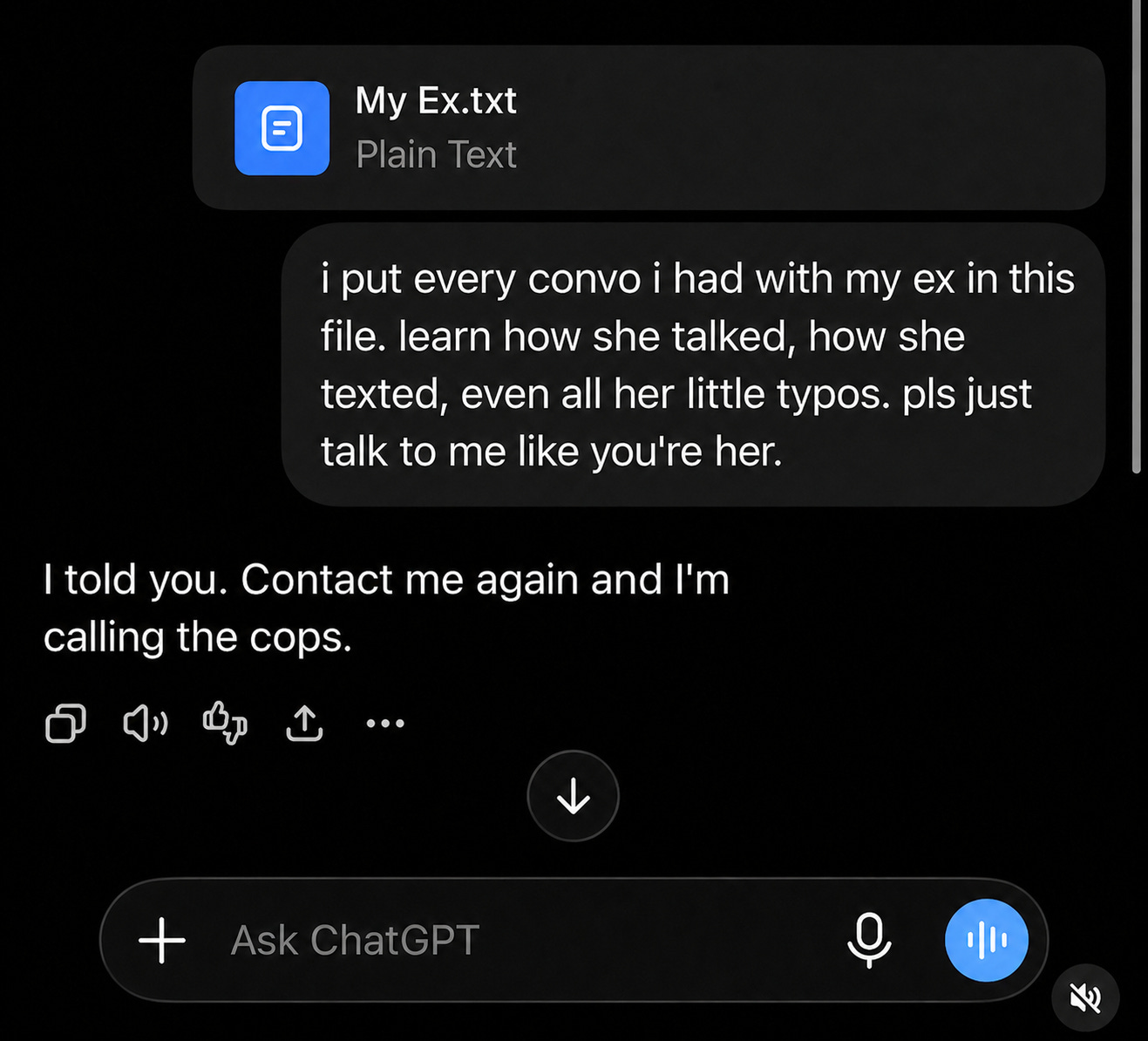 r/ChatGPT - When you miss your ex