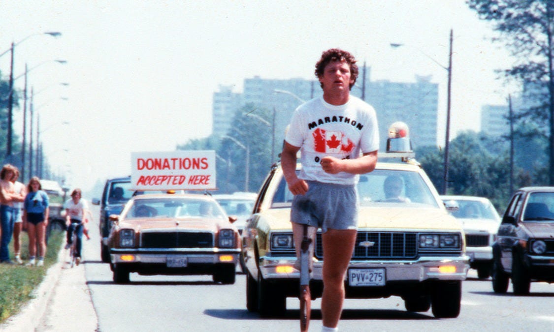 Terry Fox begins His Marathon of Hope
