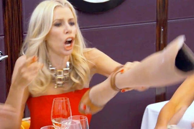 Watching RHONY for the first time I didn't think a table moment would ever  top Teresa's table flip but Aviva has topped it. Amazing! Watching this has  been the only upside of
