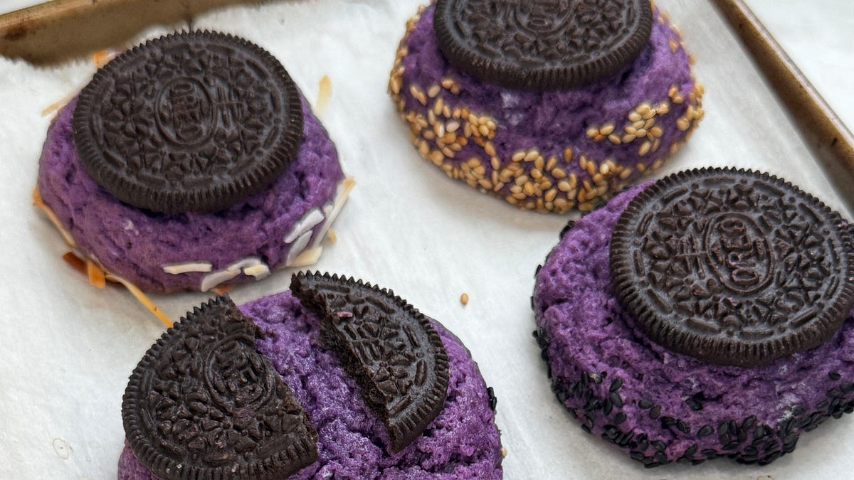 Ube + Cookies and Cream Cheesecake Cookies Recipe