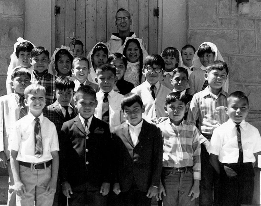 An early 1st Communion Class at Shiprock.