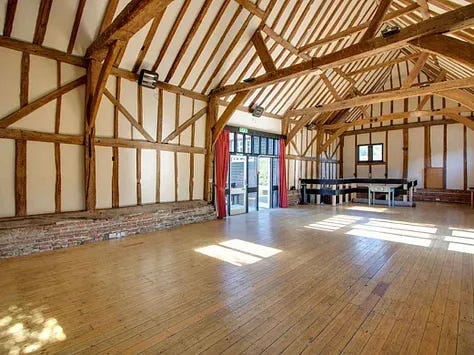 Images of Bore Place in Kent Uk. Woods, people meditating and a stock image of vegetables with a soup