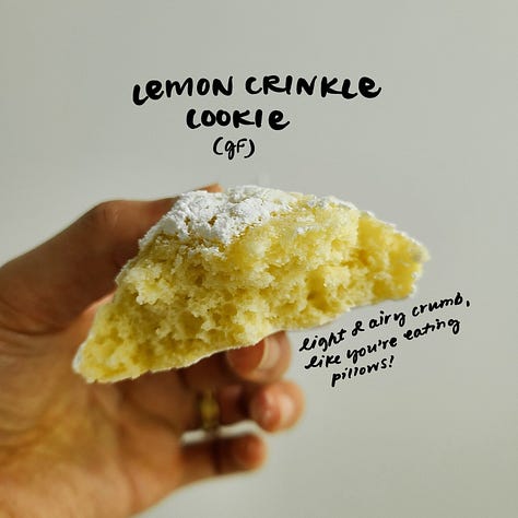 gluten free lemon crinkle cookie