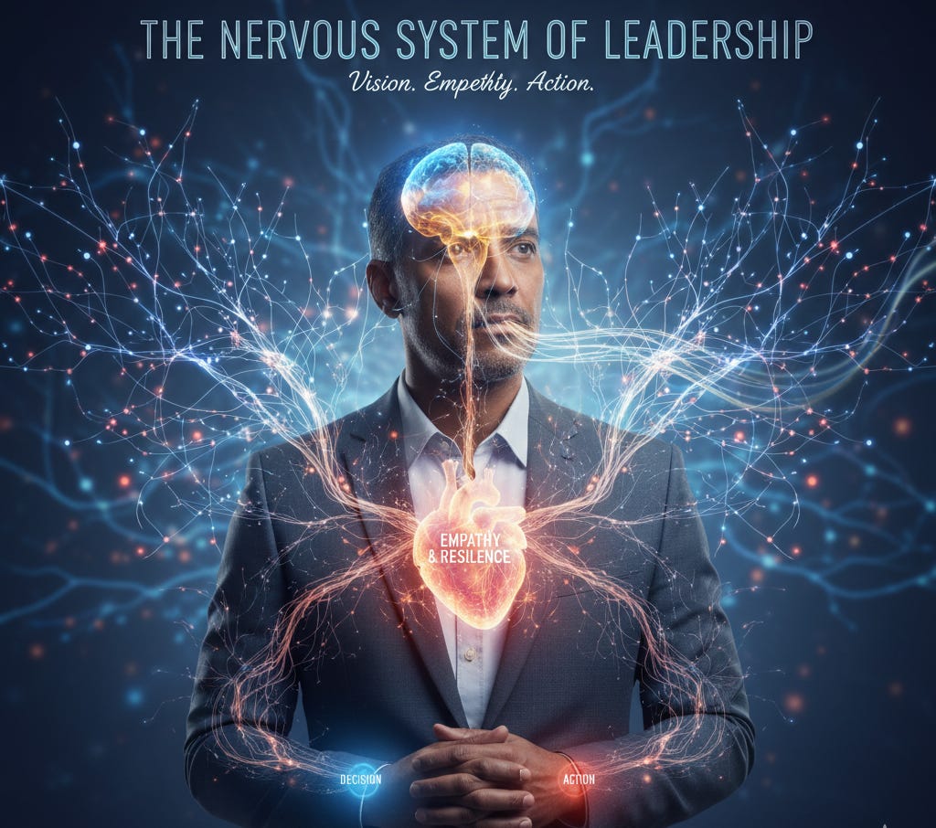 Image of the nervous system of leadership with an empathy and resilience. Image of the nervous system of leadership with an empathy and resilience.