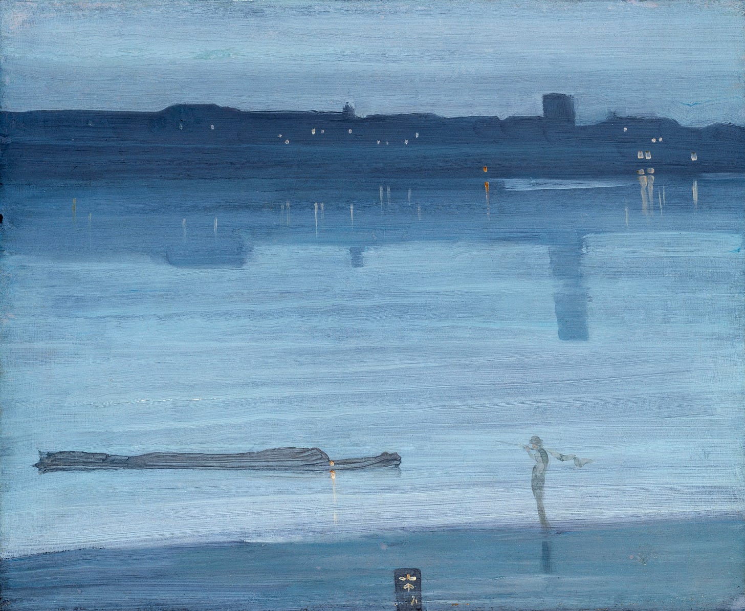Nocturne: Blue and Silver – Chelsea (1871) by James McNeill Whistler