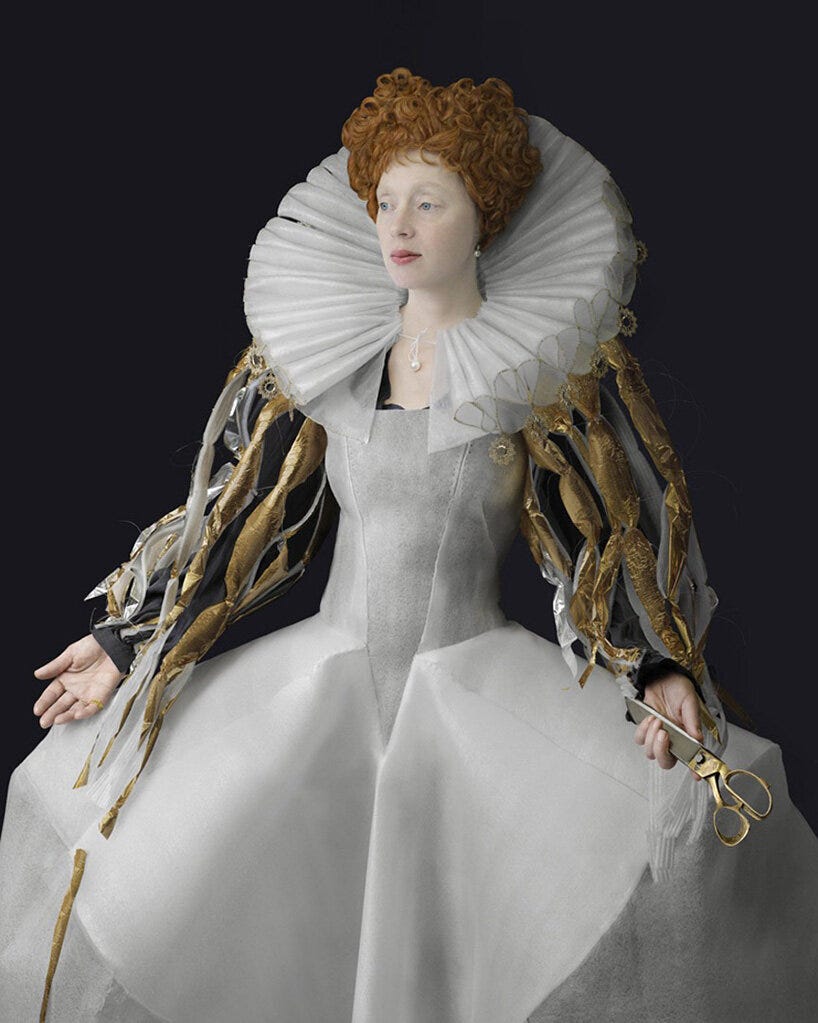 photographer suzanne jongmans recreates renaissance portraits using packaging materials