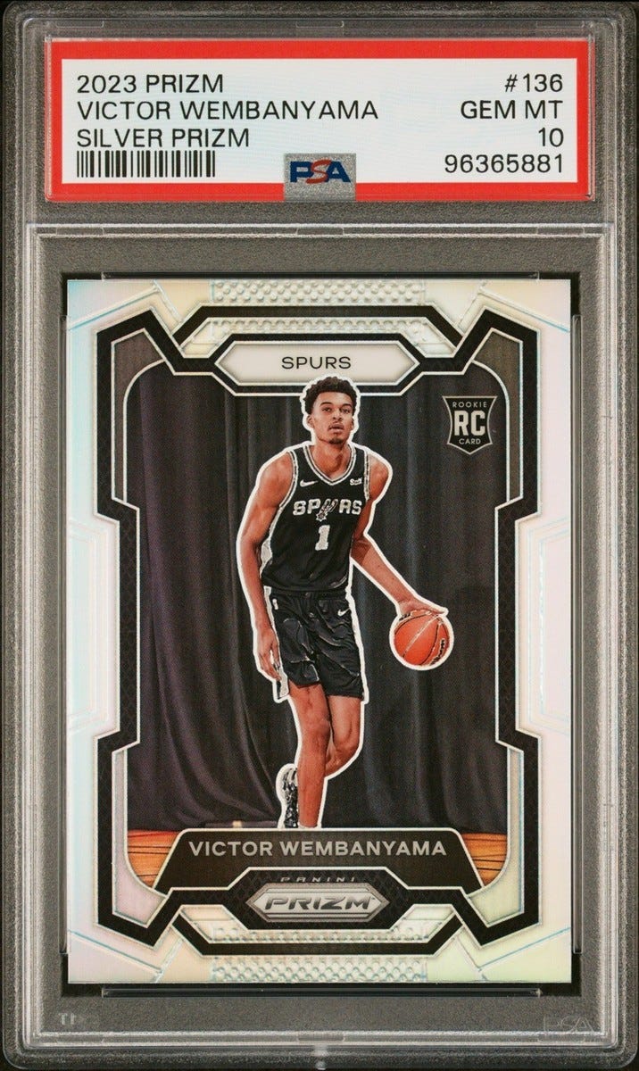 Victor Wembanyama PSA 10 2023-24 Panini Prizm Silver Rookie RC #136 Spurs Victor Wembanyama PSA 10 2023-24 Panini Prizm Silver Rookie RC #136 Spurs
